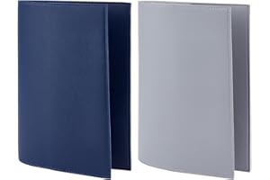 WEBEEDY 2 Pcs Leather Book Cover Fit for A5 Journal Hardcover Sketchbook, Rustic Leather Book Protector for A5 Notebook Travelers Writers Book Lovers Gifts Back to School Supplies, 15x21cm (Blue&Gray)