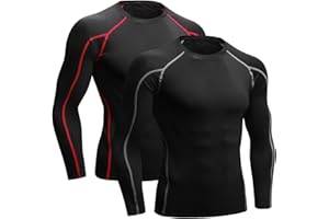 Niksa Męska koszulka kompresyjna, koszulka funkcyjna, z długim rękawem, z krótkim rękawem, sportowa koszulka do biegania dla mężczyzn