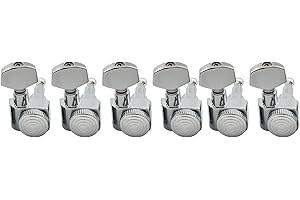 Musiclily Pro 6 en Línea 2-pins Metal Guitarra Clavijas de Afinación Clavijeros Bloqueantes de Repuesto para Guitarra Eléctrica Fender Strat Tele, Cromado
