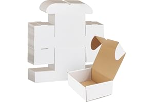 EYMPEU 20 Stück 15,3 x 10,2 x 10,2cm Weiße Versandkarton, Kartons für kleine Gegenstände, Spielzeug, Schreibwaren und Weihnachtspäckchen