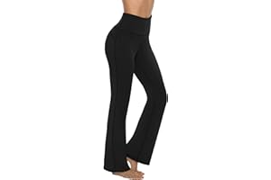 AFITNE Bootcut Yoga Pants for Women, High Waist Flared Leggings with Pockets Wide Leg Bottom Bootleg Tummy Control Workout Gym Casual Work Flare Trousers