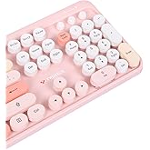 Wireless Turkish Keyboard+Mouse Set with Color Keys - Pink