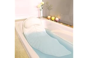 COASTACLOUD Cuscino per Vasca da Bagno Materasso Extra Comfort per Tutto Il Corpo (125 cm x 49 cm) - Materassino da Vasca con Poggiatesta Che Sostiene Collo, Schiena e Gambe Rapida Asciugatura Home Spa