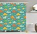 Produktbild tgyew Home Decor Shower Curtain, Funk Art Figurative Sloppy Fluffy Rain Storm Clouds on Sky Gloomy Weather Humor Print, Fabric Bathroom Decor Set with Hooks, 60W X 72L Inches Extra Long, Multi
