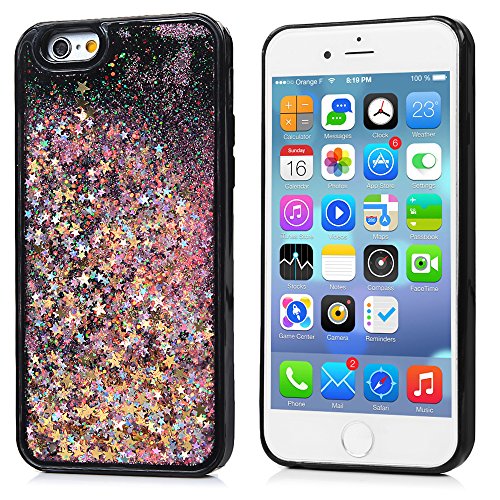 iPhone 6S Case, iPhone 6 TPU Case KASOS Black Glitter Bling Sparkle
Hard Bottom PC + Flexible Soft TPU Bumper Cover Quicksand Design [Ultra
Slim Thin] [All Around Protection] [Perfect Fit] Protective Case Cover
for iPhone 6S, iPhone 6 (4.7inch)