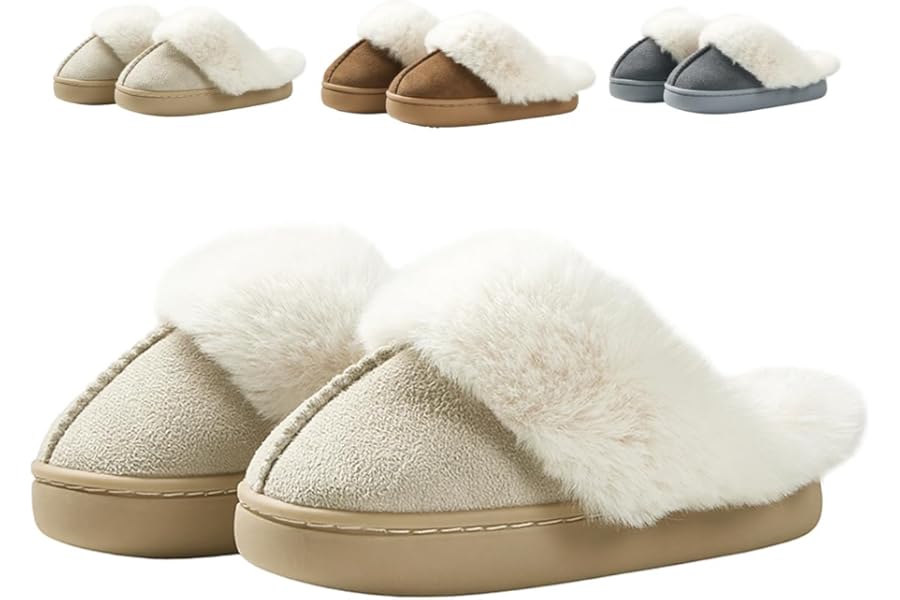 Fadezar Girls Boys Slippers kids Plush Warm Fluffy Slippers Memory Foam Fleece Slip-on House Shoes Indoor Outdoor