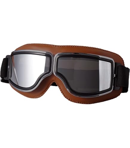 Lunettes Moto Vintage En Cuir PU – Coupe-Vent Anti-buée, Style Rétro Pour Motocross, Équitation, Ski & Plein Air