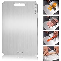 Set 2 Taglieri In Acciaio Inox Titanio - 30x20cm E 40x30cm, Igienici E Facili Da Pulire