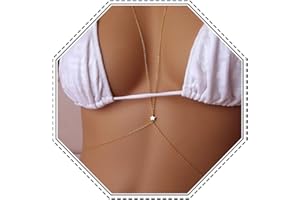 Jovono Star Body Chain Imbracatura Bikini Body Jewelry Catena Cintura per donne e ragazze (oro)