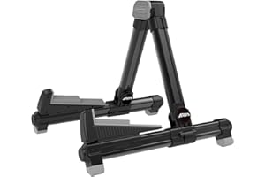 AUPHY Soporte para Guitarra Aroma AGS8, Plegable, Portátil, apto para Guitarras y Bajos (Negro)