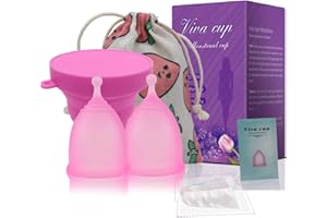 AOMIDUO Miękki kubek menstruacyjny 2 szt. S+L zmywalny sterylizator medyczny silikon medyczny wielokrotnego użytku 12 godzin 25-30 ml idealny dla początkujących kubeczki menstruacyjne (prezentowany kubek