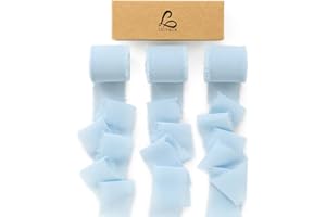 Ligtmor Ruban de soie en mousseline de soie 3,8 cm x 20,9 m Bleu ciel