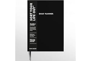 Ohh Deer To Do List Notebook Daily Planner - Undated Productivity Journal - To Do List, Hourly Schedule, Priorities & Notes - A5 Organiser for Students, Home or Office - Black