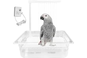 Paodduk Bird Shower Bath, Pet Bath Tub for Bird Parrot, Automatic Parrot Bath, Multipurpose Parakeet Shower Bath, Small Bathtub Cage Bird Shower Fountain for African Grey, Cockatiel, Conure