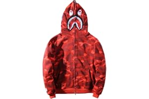 MINIDORA Trendy Cardigan con Cerniera Felpa con Cappuccio per Uomo Camuffamento Completo Stampato Manica Lunga