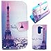 Produktbild Semoss Retro Eiffelturm Handyhülle Leder Schutzhülle für LG G2 Mini PU Wallet Leder Lederhülle Gliter Ledertasche Magnetverschluss Magnetic Bookstyle Multi-Function Protektiv Tasche Hülle Schutz Etui Schale Schutzhüllen