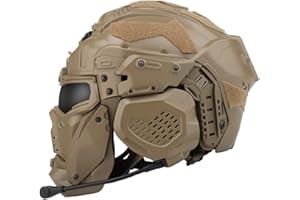 AQ zxdc Taktischer Schutz-Integralhelm, mit Maske, Headset, Brille, Nebellüfter, für Airsoft Paintball