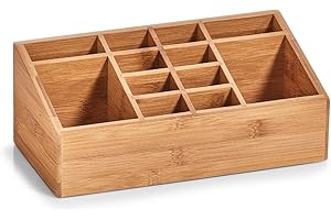 ‎ZELLER PRESENT SCHÖNER LEBEN. PRAKTISCH WOHNEN. Zeller 25385 Organizer m. 12 Fächern, Bamboo, ca. 25,4 x 12 x 10 cm, Schreibtischorganizer, Schminkorganizer, Organzier für Büro, Küche, Bad, Natur