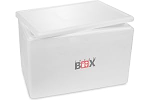 THERM BOX Therm-Box Boîte de conservation professionnelle en polystyrène Taille XXL : 59,5 x 39,5 x 40,0 cm Paroi : 3,0 cm Volume : 60,93 L Isotherme, maintient au frais Blanc