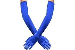 PTJJXA 55 CM Long Fancy Dress Gloves, 7 Colors Satin Elbow Mittens, Stretchy Evening Dancing Party Glove for Women, Ladies Opera Gloves for Prom Wedding Graduation Banquet