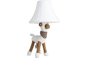 HAPPY LAMPS FOR SMILING EYES Happy Lamps Wolle Tischlampe, flauschig, Kinderzimmer, Babyzimmer, Geschenkidee, 48 cm hoch, Design LED-Tischleuchte, Handarbeit, kindersichere Tischleuchte, top Qualität, perfekte Kinderzimmerlampe