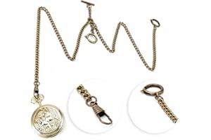 Rosvola Clip łańcuszek do zegarka kieszonkowego, metalowy zegarek kieszonkowy, ogniwo łańcucha Classic Antique Gift 44 cm (brąz)