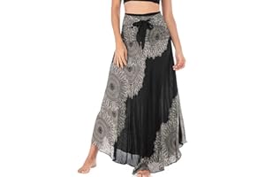 Adigaber Elegante Falda Largo para Mujer de 2 en 1 Falda de Danza del Vientre Vestido Largo Estilo Bohemio para Vacaciones