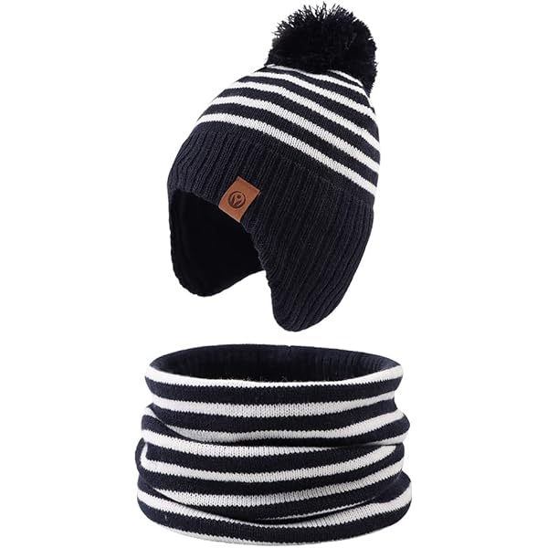 heekpek 3 stuks muts en sjaal sets voor kinderen winter pom