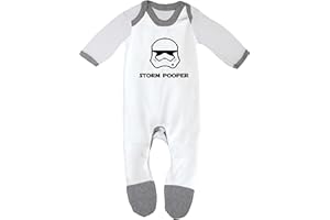 Cheekytots Storm Pooper Baby Sleepsuit – Funny Newborn Romper, 100% Super Soft Cotton, Unisex Baby (0-18 Months)
