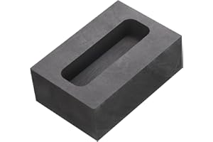 sourcing map Moule de Lingot en Graphite pour la Coulée de Métaux en Fusion, Or, Argent, Cuivre, Laiton, 1,77"x0,55"x0,39" (100g d'Or/52g d'Argent)