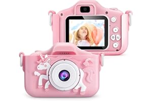 ZHUTA Kinderkamera,1080P HD Anti-Drop Digitalkamera für Kinder,20MP,Selfie Kamera Spielzeug,Kinderkamera Cartoon Einhorn Weihnachten Geburtstag Geschenk für 3 4 5 6 7 8 9 Jahre Mädchen Rosa