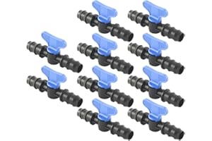 acquaverde Mini Valvola a Cilindro, Rubinetto Portagomma per Impianti, Sistemi e Tubi di irrigazione a Goccia, Nero Made in Italy - Orto Facile (10, 16 x 16 mm)