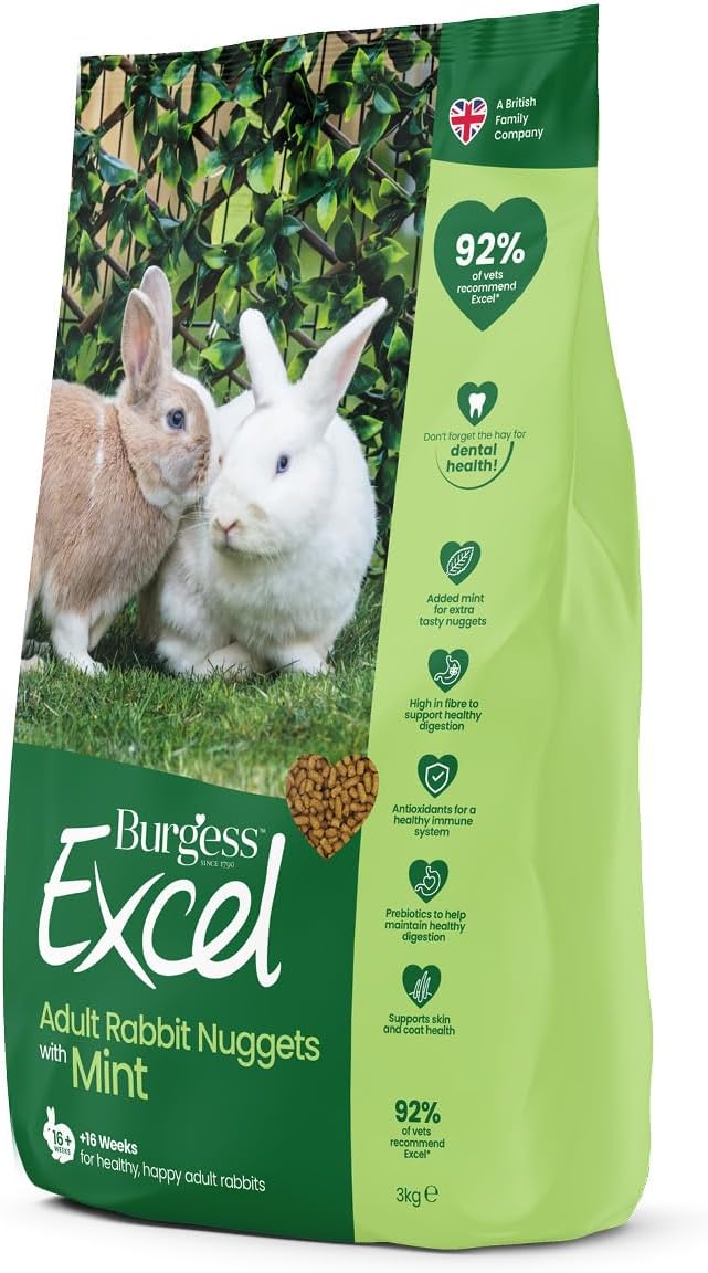 Burgess Excel Nuggets with Mint Adult Rabbit Food 3 kg
