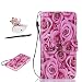 Produktbild Lenovo K5 Hülle, Lenovo K5 Schutzhülle Leder Hülle, Alfort 3 in 1 Flip Wallet Fashion Design Dual Use Falten Premium PU Leder Tasche Case Cover Folio Mappen Kasten Abdeckung für Lenovo K5 5.0" Smartphone Funktion Unterstützte Telefone mit Rose ( Farbe ) + Netter Staub Stecker + Alfort Schwarz Stylus Pen