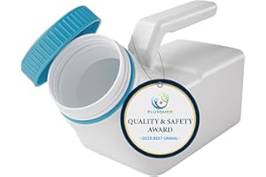 Men’s Urinal Bottle with Glow Lid (1 Pack) – 1000ml Travel Urine Container – Leakproof Screw Cap – Durable Thick Plastic – Portable Male Pee Bottle for Bedside, Car, or Camping Use. PLUSQMED