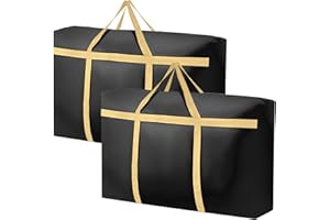 MUSBUS 2Pk Sac de Déménagement, Essentiels de Voyage, Sacs de Déménagement Robustes Extra Large, Sacs de Rangement Étanches avec Fermetures Éclair et Poignées, Boîtes d'Emballage pour Déménagement