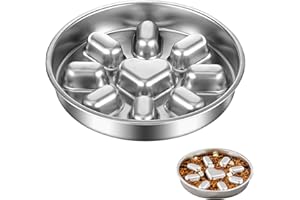 CAISHOW Stainless Steel Non Slip Slow Feeder Dog Bowl Metal Dog Food Bowls for Medium and Large Dogs, Fun Bloat Stop Pet Bowl Dog Water Bowl for Fast Eaters Slows Down Pets Eating