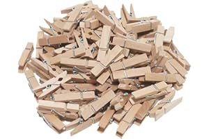 CUWELT 300pcs Mini Wooden Pegs, 3.5CM Natural Mini Wooden Clips Photo, Wooden Clothespins for Decorative Photo Wall, Small Clothes Pegs for DIY Arts & Crafts Wedding Party Holding Paper