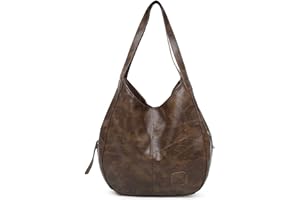 NICOLE & DORIS Bolsos de Mano Mujer Bolso de Hombro de Cuero PU Lavadas Suaves Bolsos Bandolera Retro Bolsa Tote Vintage para Trabajo, Diario Vida Bolsa de Compra