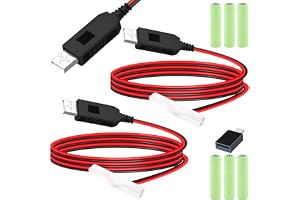 HAAMNING7 2 st batterieliminator USB till 6 V AAA strömomvandlare, USB-strömförsörjning 6 V batteri ersätter 4 st AAA-batteri
