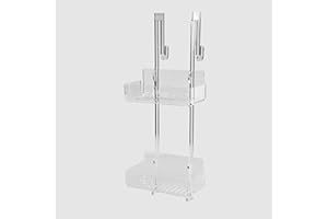 IKONA INNOVATION PLASTICS DESIGN IKONA, Porta Shampoo/Porta Oggetti per Vetro Doccia in Plexiglass sp. 8 mm, Intallazione Facile Ad Incastro, Senza Viti a Vista, L. 26 x P. 12 x H. 64 cm, Capienza max. di 7Kg, Made in Italy