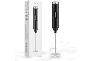 Bonsenkitchen Montalatte Elettrico, Montalatte Elettrico portatile, Frullatore per bevande, Perfetto per Bulletproof Coffee, Matcha, Cioccolata calda, Mini frusta a batteria