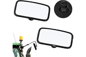 KOTARBAU® Espejo de tractor universal con soporte, 25 x 16,5 cm, PVC, 2 unidades, para tractor, retrovisores exteriores lisos, maquinaria agrícola