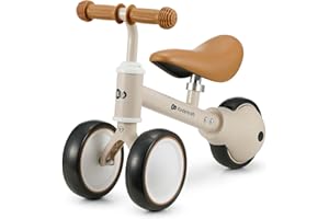 Kinderkraft Balance Bike CUTIE, Lightweight Kids First Bicycle, Baby Walker, Trike, No Pedals, with Ajustable Seat, for Toddlers, from 1 Year Old to 15 kg, Beige