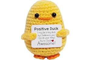TOUMETT Positive Duck Gifts,Exam Good Luck Gifts,Mini Knitted Duck Doll,Emotional Support Gift Potato,Cute Crochet gifts for Women,Funny Toys Encouraging Gift for Girlfriend/Friend/Classmate/Kids/Teens/Adults