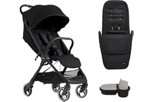Silver Cross - Clic Compact Pushchair with Footmuff & Snack Tray - Travel Stroller - Foldable & Lightweight Stroller - Cabin Size - Newborns - 4yrs - Space
