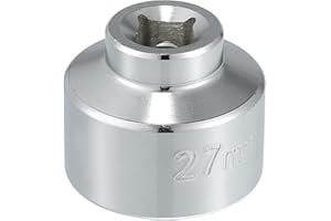 X AUTOHAUX 27mm Low Profile Oil Filter Wrench Cap Socket Remover Tools for Car