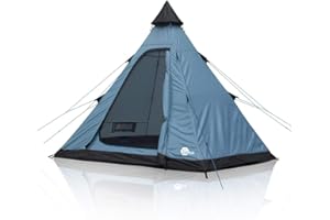 YOUR GEAR yourGEAR Tent Lido 290 - Tente de tipi pour 3 Personnes Sol Cousu moustiquaire Hauteur Libre étanche 5000 mm Gris Bleu