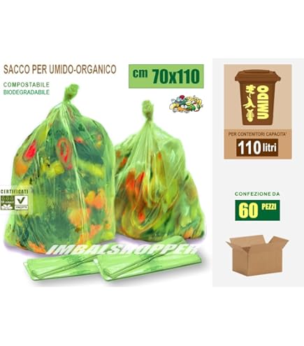 BioMat Sacchetti Di Carta Compostabili Da 7l Per Umido, 120 - Foto 4
