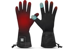 SNOW DEER Gants chauffants Liner pour homme et femme, 7,4 V 2200 mAh Batterie rechargeable Gants chauffants pour la neige, le ski, la pêche, l'équitation, le cyclisme, le camping, la moto